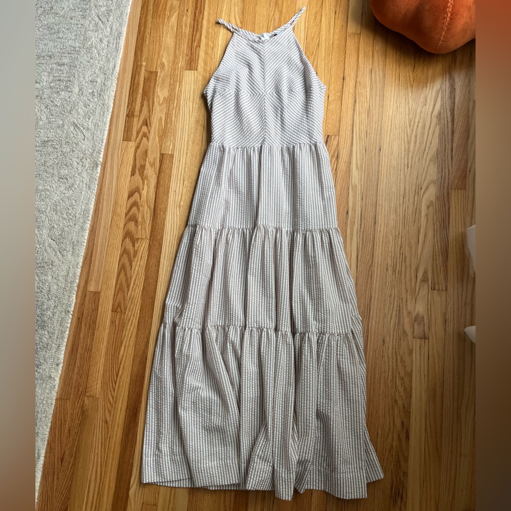 Petal & Pup Neutral Gingham maxi dress